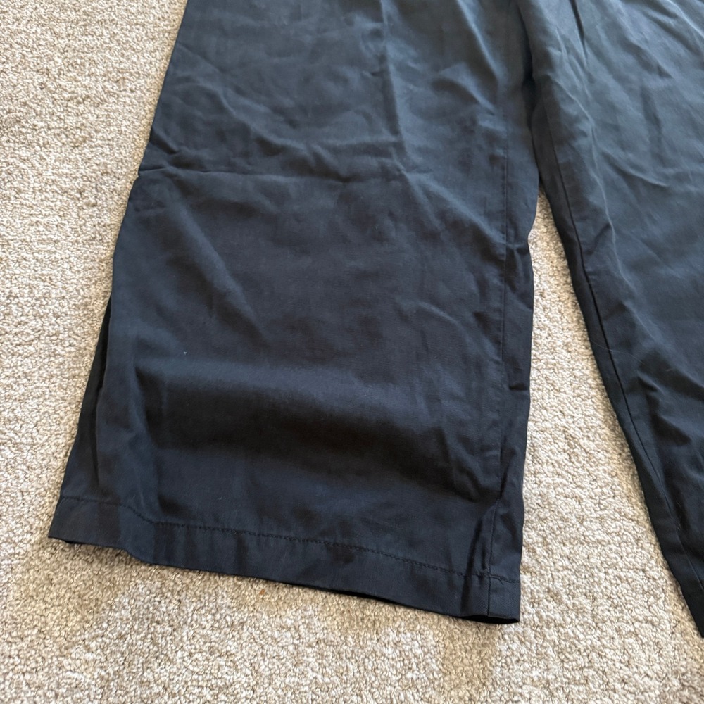 Madewell Harlow Black Wide Leg Pleated Linen Tencel Trousers Pants Size 10 Chic - Picture 3 of 11